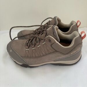 Oboz Ousel Shoes Women’s Low Hiking Beige Suede B-dry Lace Up Boots Size 8.
